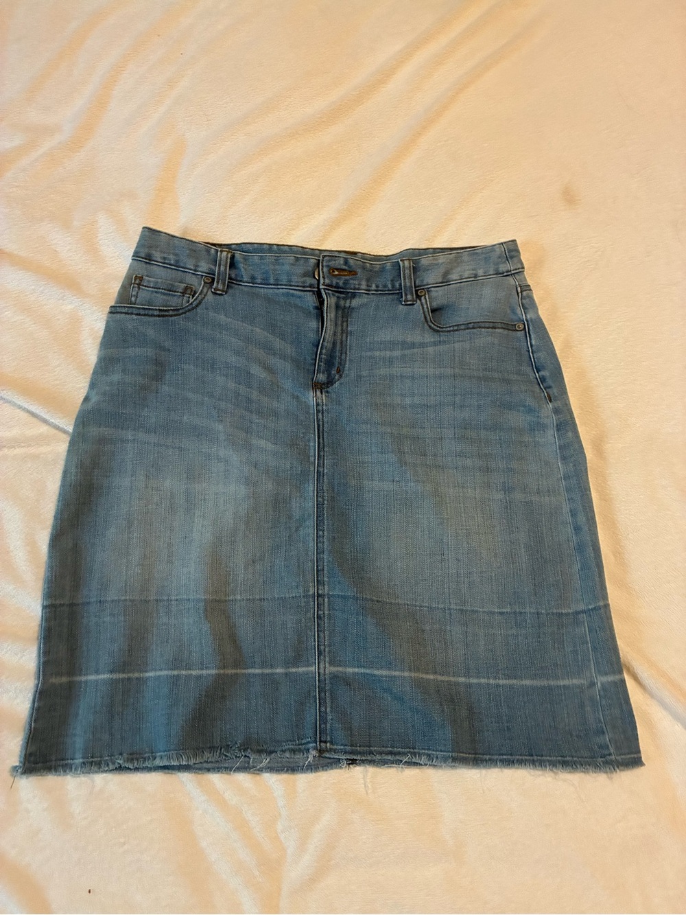 crown & ivy Light Blue Denim knee length Skirt